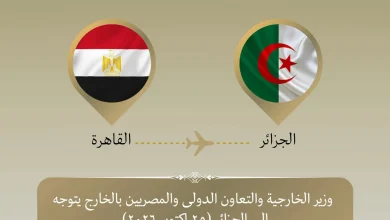 وزير الخارجية بالخارج يتوجه اليوم الأحد ٢٥ أكتوبر إلى الجزائر