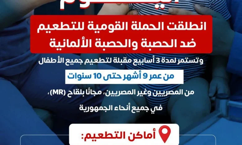 وزارة الصحة والسكان بدأت تنفيذ الحملة القومية للتطعيم ضد الحصبة والحصبة الألمانية