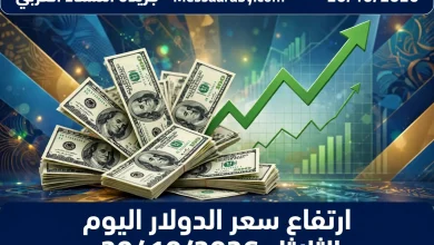 إرتفاع سعر الدولار اليوم الثلاثاء 20/10/26