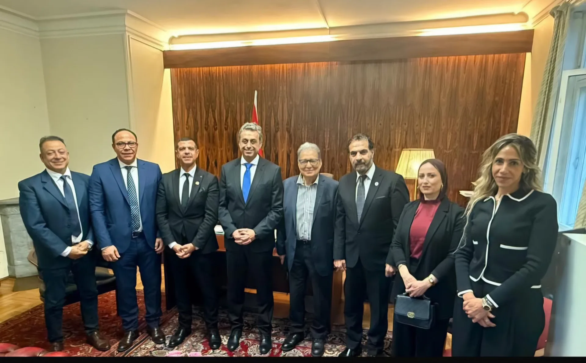 سفير مصر بالنرويج يستقبل الفقي رئيس الجالية والمرشدي رئيس جمعية رجال الأعمال لبحث تعزيز التعاون
