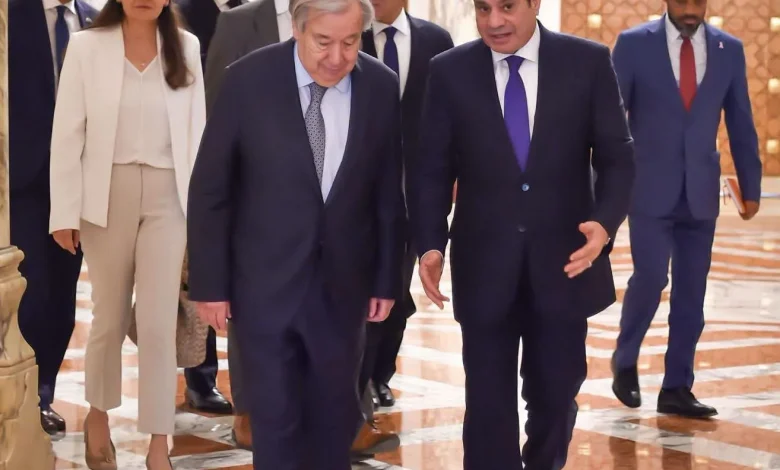 الرئيس السيسي إستقبل اليوم السيد سكرتير عام الأمم المتحدة