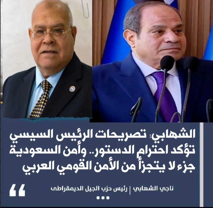 الشهابي: تصريحات الرئيس السيسي تؤكد احترام الدستور.. وأمن السعودية جزء لا يتجزأ من الأمن القومي العربي