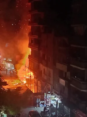 حريق فجر اليوم بمطعم شهير في حدائق القبة إثر انفجار أسطوانة بوتاجاز
