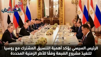 الرئيس السيسي يؤكد أهمية التنسيق المشترك مع روسيا لتنفيذ مشروع الضبعة وفقًا للأطر الزمنية المحددة.