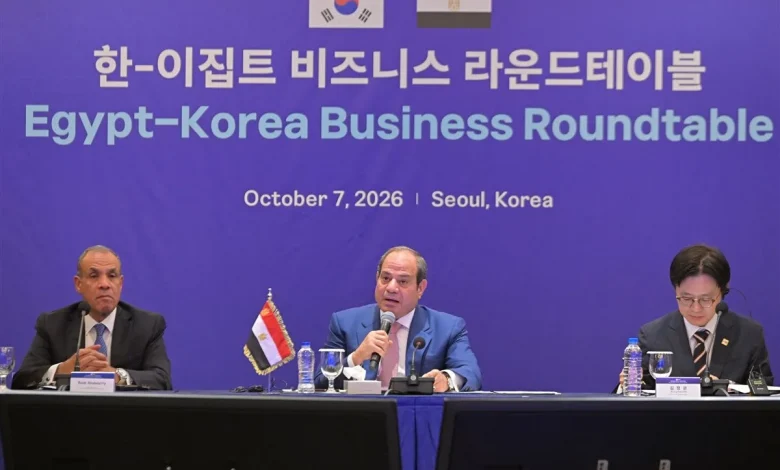 الرئيس السيسي يطرح إنشاء منطقة صناعية كورية متكاملة في قناة السويس
