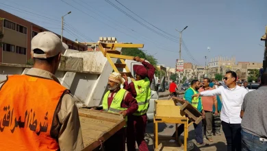 حملة إشغالات مكبرة بمنطقة القيسارية بحي غرب لإزالة التعديات على الطريق العام