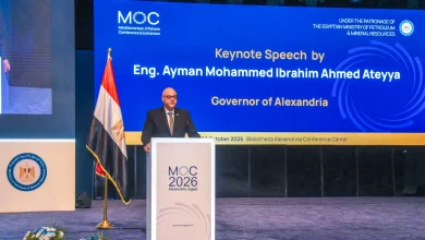 محافظ الإسكندرية يشارك في افتتاح مؤتمر ومعرض البحر المتوسط للبترول MOC 2026 بمكتبة الإسكندرية