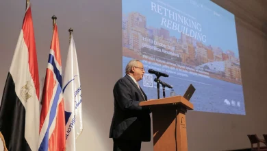 مكتبة الإسكندرية افتتاح السيمبوزيوم الدولي إعادة التفكير إعادة البناء بالتعاون مع مؤسسة سنوهيتا النرويجية للعمارة