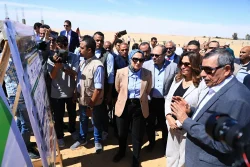 منال عوض تضع حجر أساس مجمع صناعات التمور بالوادي الجديد